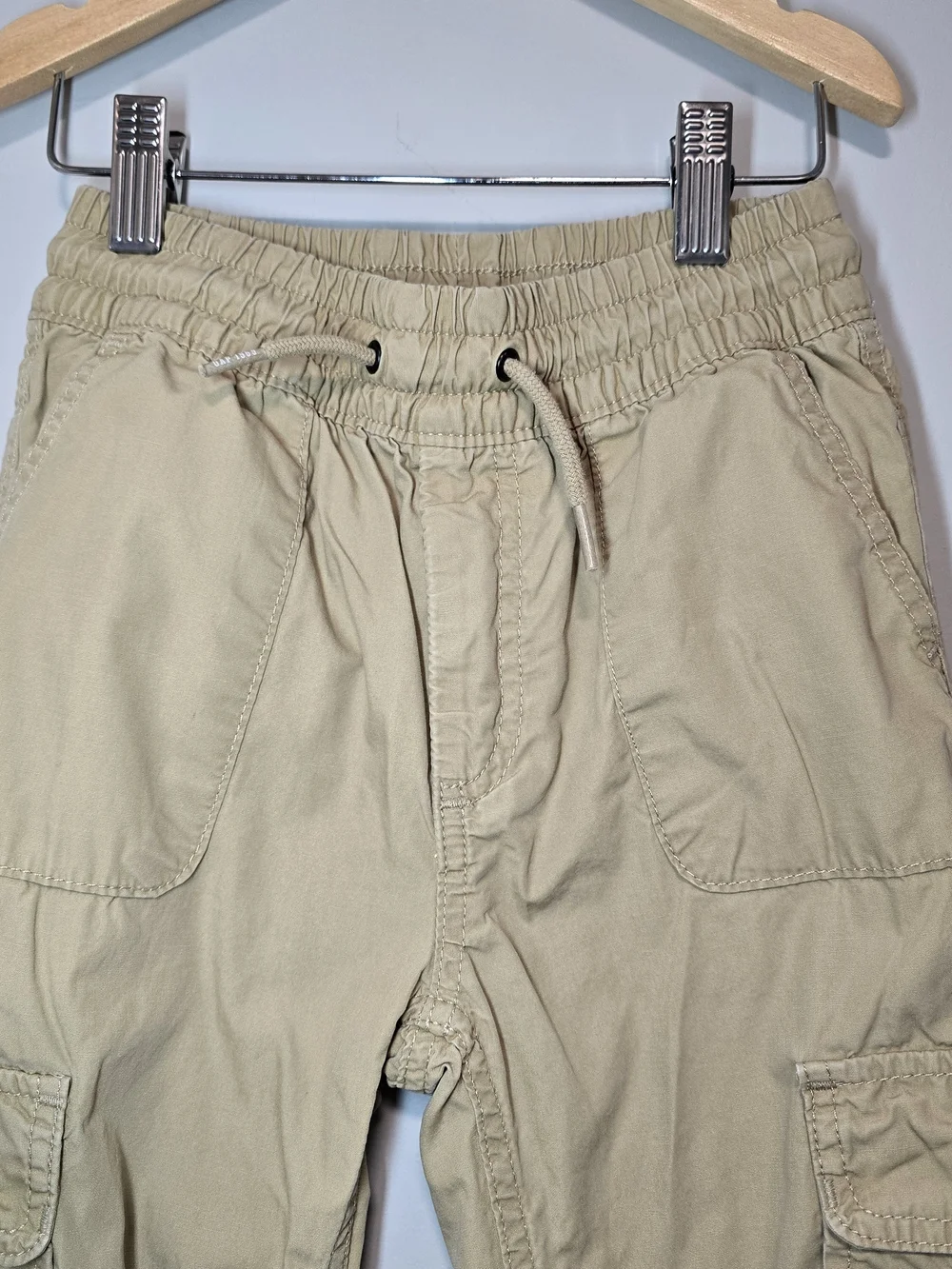 GAP Kid's Cargo Lined Pants in Khaki Tan Pull On, Drawstring, Warm